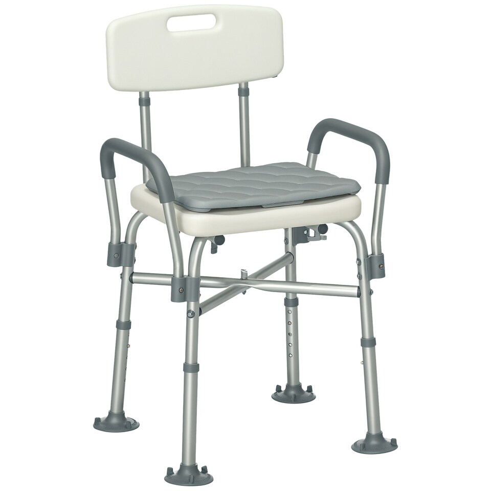 image 1 of HOMCOM Aluminium Shower Chair Adjustable Bath Stool for Senior Disabled Pregnant