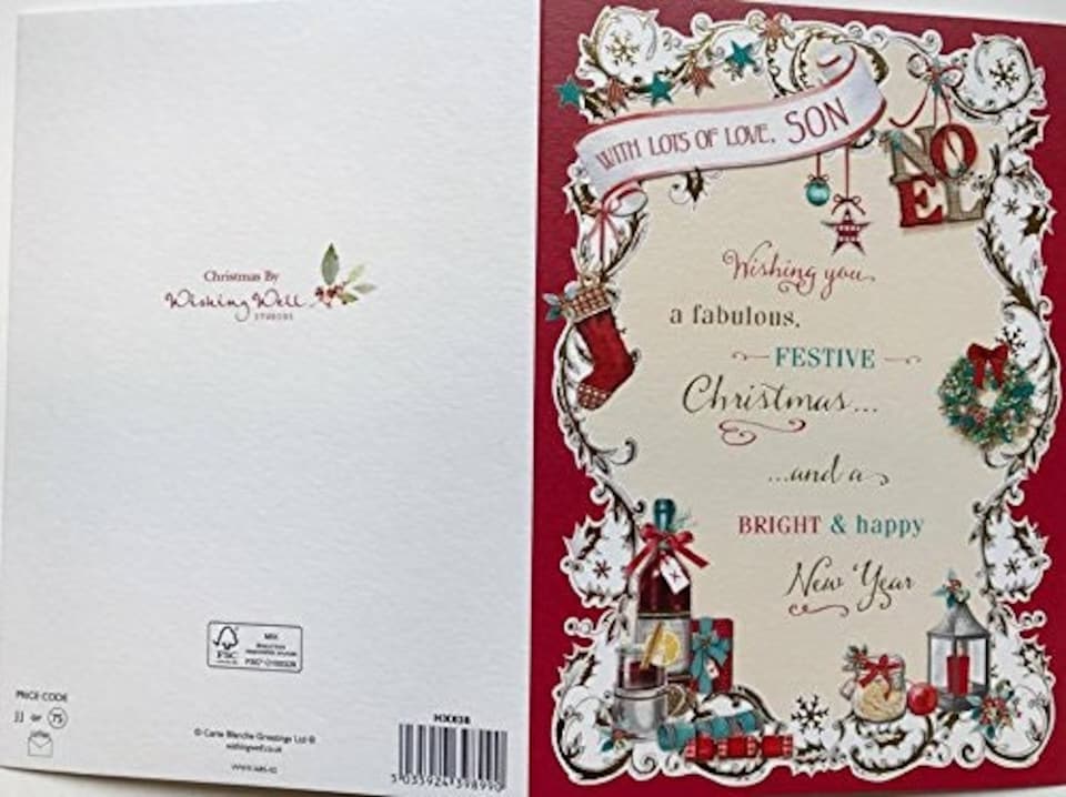 image 1 of Nice Verse & Gold Foil Quality Greeting Card With Lots of Love - SON