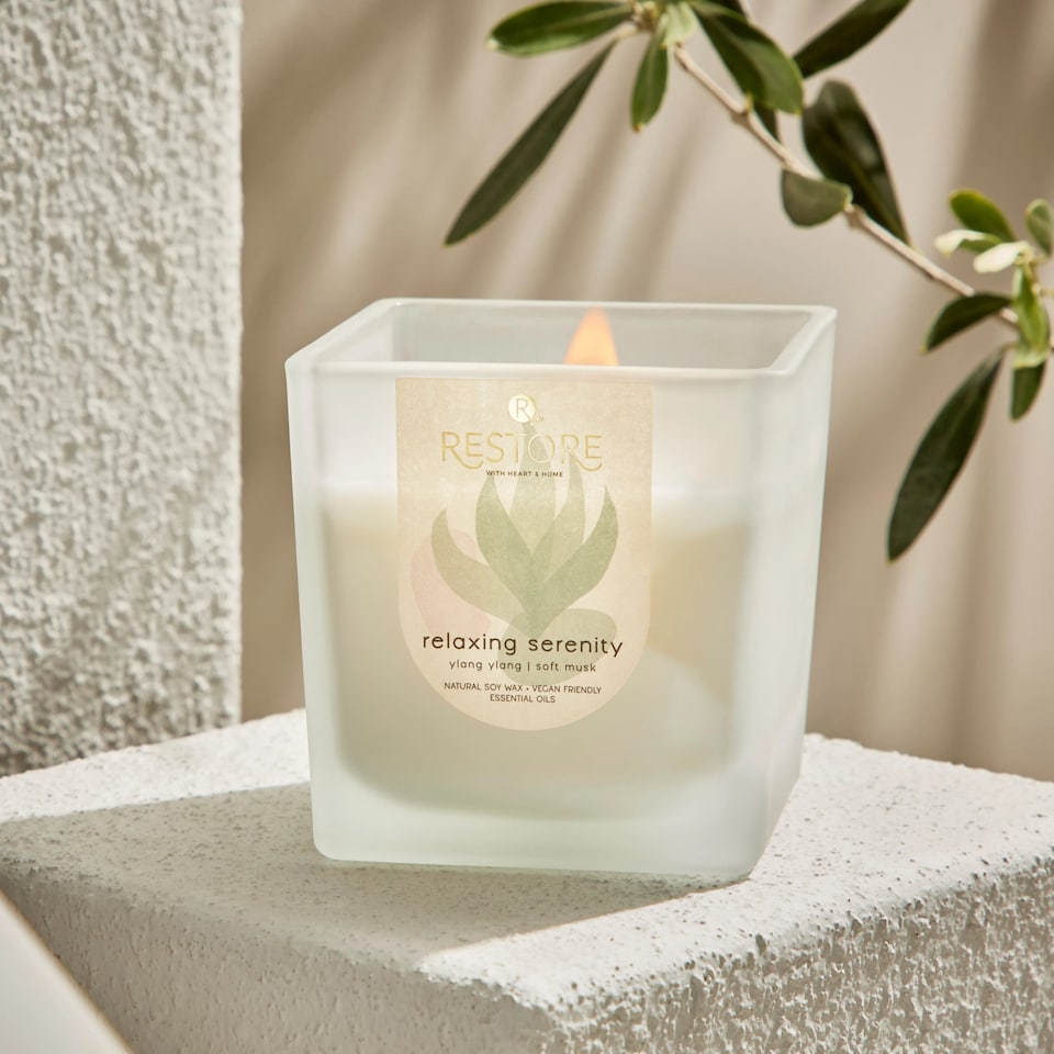 image 1 of Large Soy Wax Candle - Relaxing Serenity | White