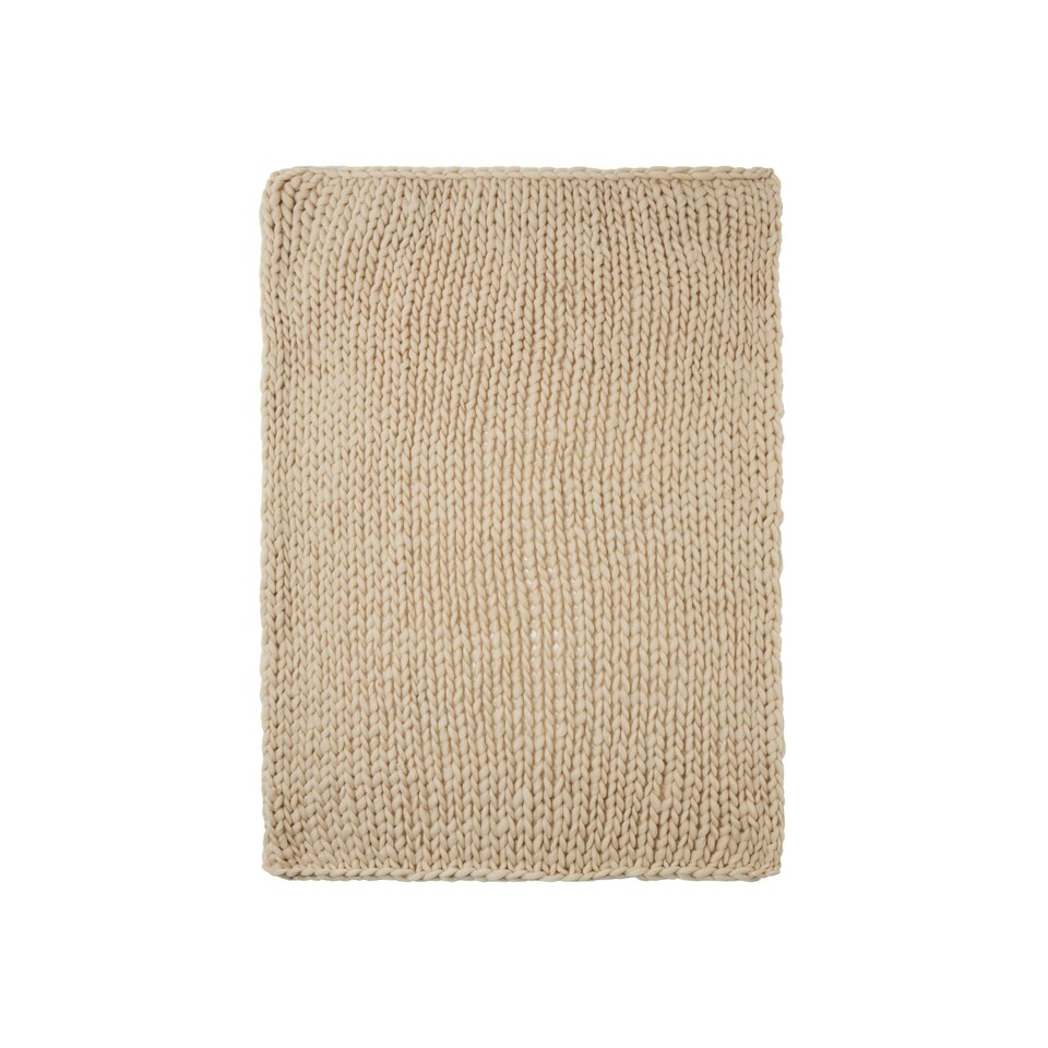 image 1 of BHS Chunky Cable Knit Throw, Cream