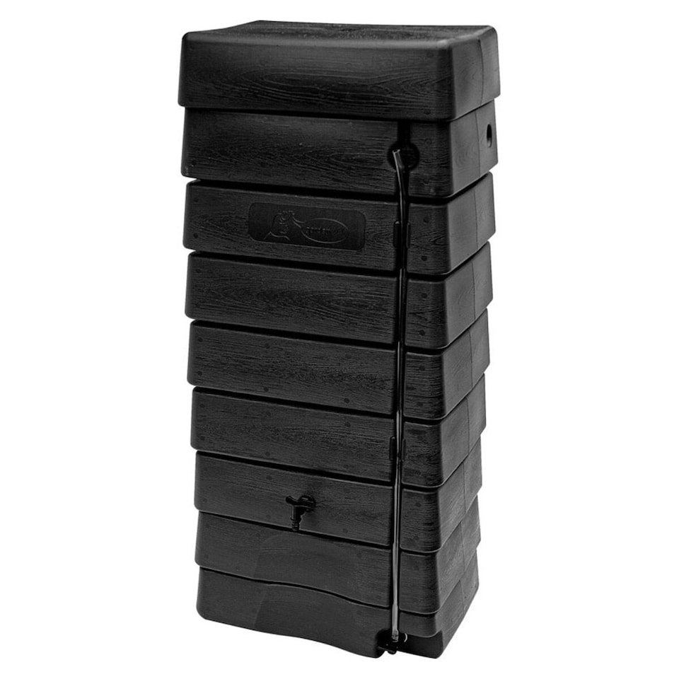 image 1 of 276 Litre Black Wall Tank with Rain Trap Downpipe Connector | Black | Black | 276 Litre | 1