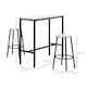 image 7 of HOMCOM 3 Piece Bar Table Set for 2 with Stools Steel Frame Footrest White