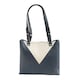 image 1 of Eastern Counties Leather Alice Contrast Panel Leather Handbag - Navy/Ivory - One Size | Blue