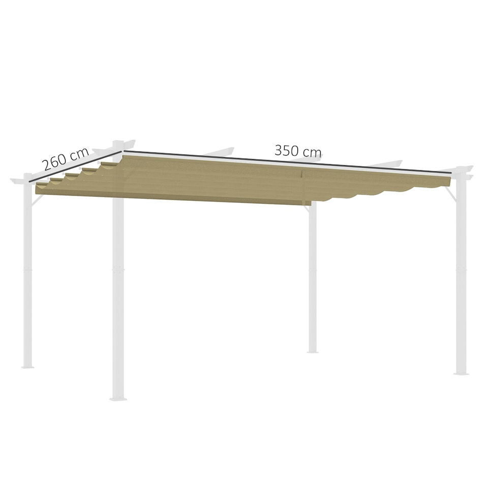 image 1 of Outsunny Pergola Shade Cover Replacement Canopy for 4 x 3(m) Pergola, Tan