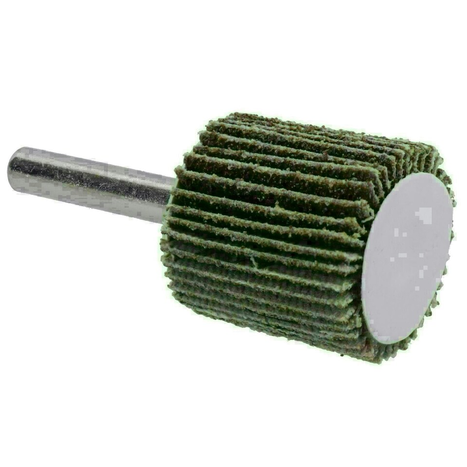 image 1 of 80 Grit 25mm Flap Wheel Disc Abrasive Sanding Pads For Drills 6mm Shank 20pc