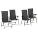 image 1 of Outsunny Set of 4 Outdoor Rattan Folding Chair Set w/ Adjustable Backrest Grey