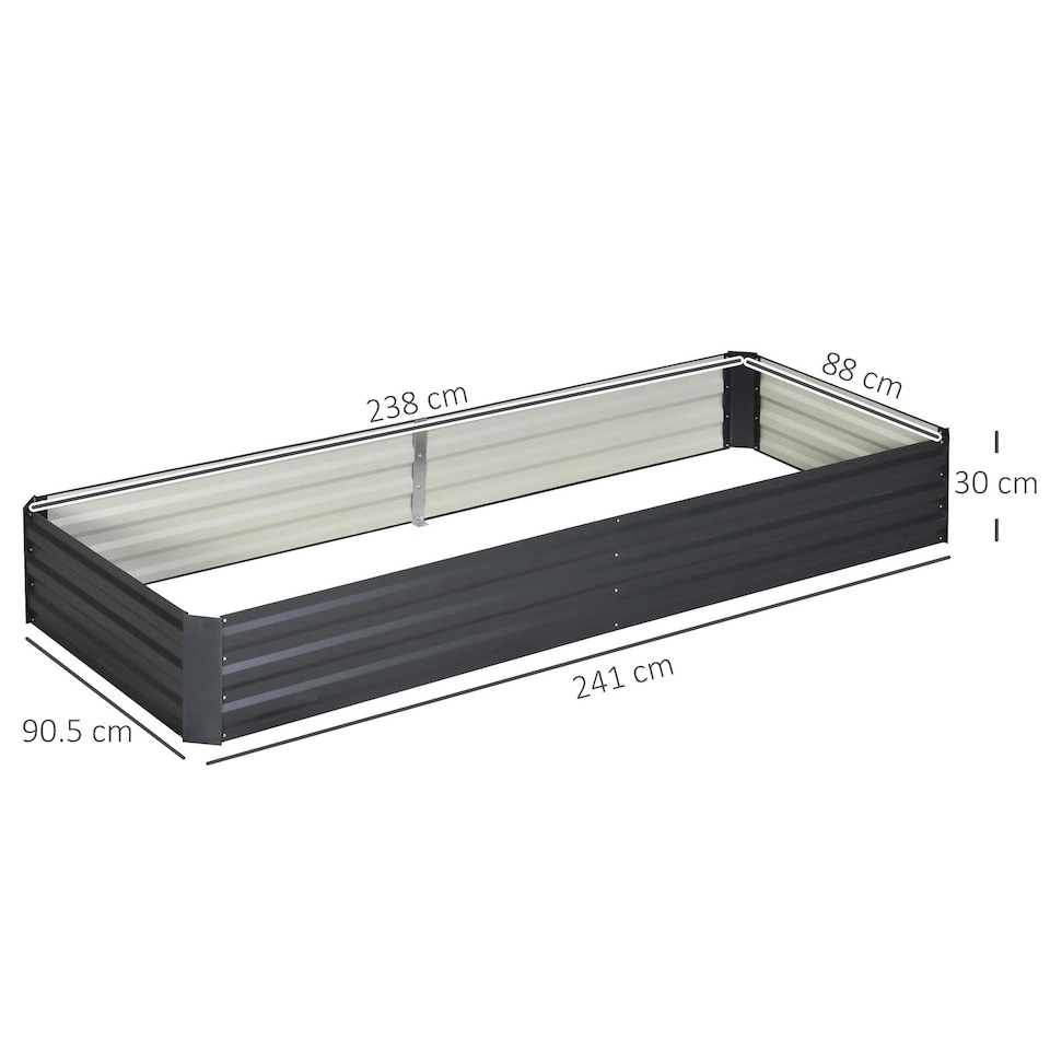 image 1 of Outsunny Galvanised Raised Garden Bed Metal Planter Box with Open Bottom, Green