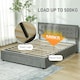 image 5 of HOMCOM King Size Bed Frame with Storage and Adjustable Velvet Headboard