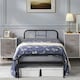 image 1 of Yaheetech Romantic 3ft Single Metal-Framed Bed with High Headboard Black