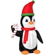image 6 of HOMCOM 8ft Lighted Inflatable Christmas Penguin w/ Candy Cane for Garden