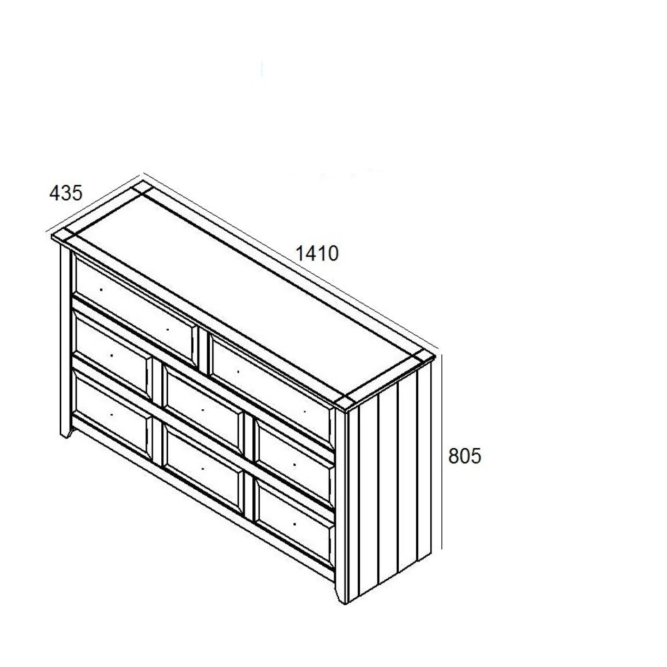 image 1 of Capri, 6+2 Drawer Large Chest White