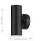 image 5 of First Choice Lighting Set of 2 Blaze Black Outdoor Up Down Wall Lights Black | Clear