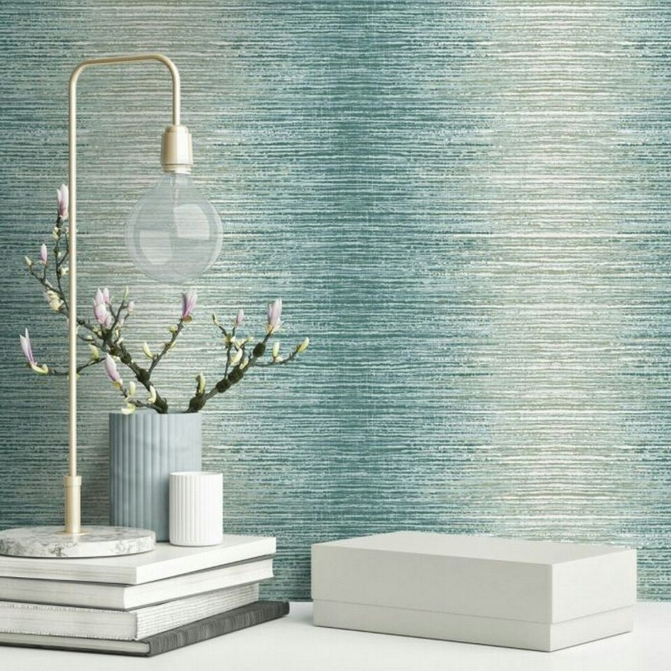 image 1 of Holden Décor Arlo Ombre Textured Wallpaper - Teal - 32.1ft x 21in Green
