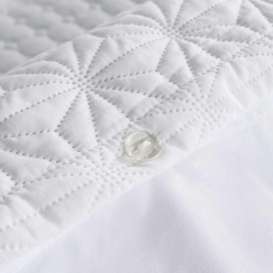 image 1 of OHS Geometric Tribal Embossed Textured Duvet Bedding Set, King - White