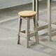 image 1 of Corona Pair of Low Round Breakfast Stools - Grey and Antique Wax Wood for Short Tables | Grey | Grey | Regular | 1