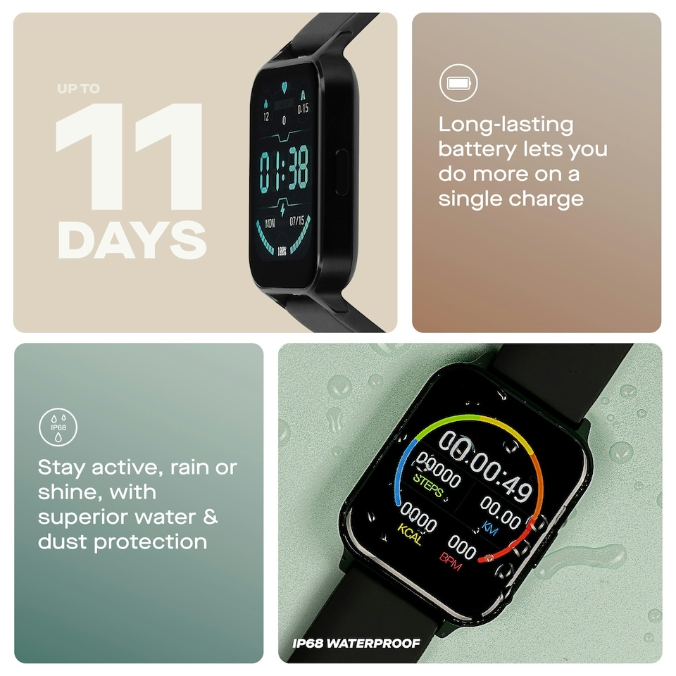 image 1 of Daewoo Flight Smart Watch & Fitness Activity Tracker with Heart Monitor