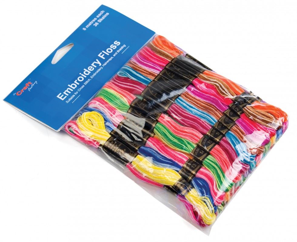 Trimits FLOSS SKEINS ASTD - Thread: Stranded Cotton: Variegated: Rainbow: 36 x 8m Skeins