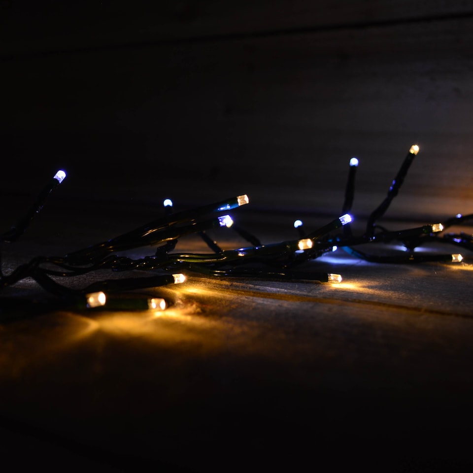 image 1 of 2000 LED 25m Premier Clusterbrights Indoor Outdoor Multifunction Mains Operated Christmas Cluster Lights with Timer in Cool & Warm White Mix