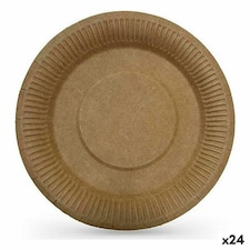 Plate set Algon Disposable kraft paper 3 Pieces 28 cm (24 Units) N/A