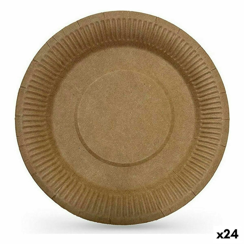 image 1 of Plate set Algon Disposable kraft paper 3 Pieces 28 cm (24 Units) N/A
