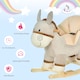 image 7 of HOMCOM Kids Rocking Horse, Children Plush Ride On Donkey Animal Rocker with Sound, Wood Base Seat, Safety Belt, Baby Toy Rocker for Toddler 18 - 36 Months, Grey