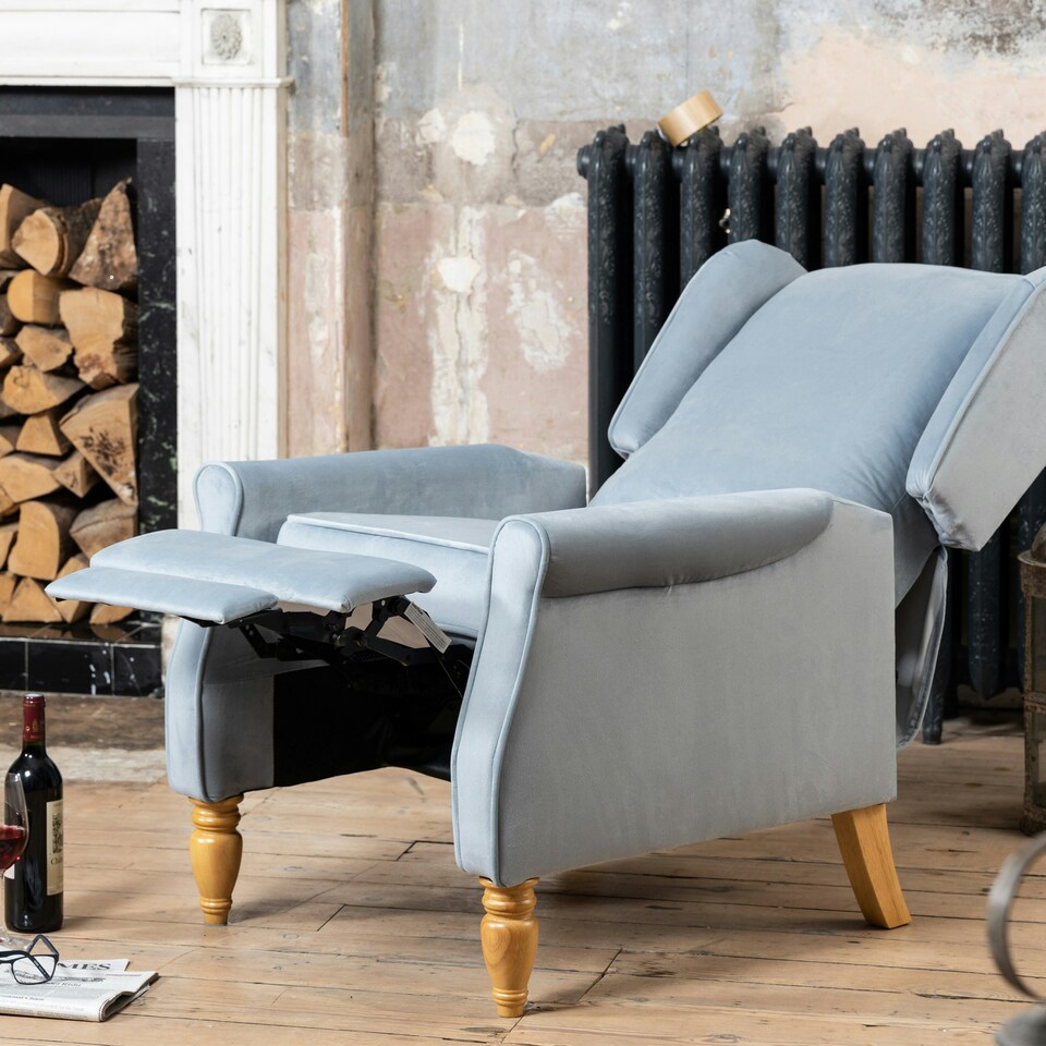 image 1 of Barksdale Recliner Armchair - Light Blue
