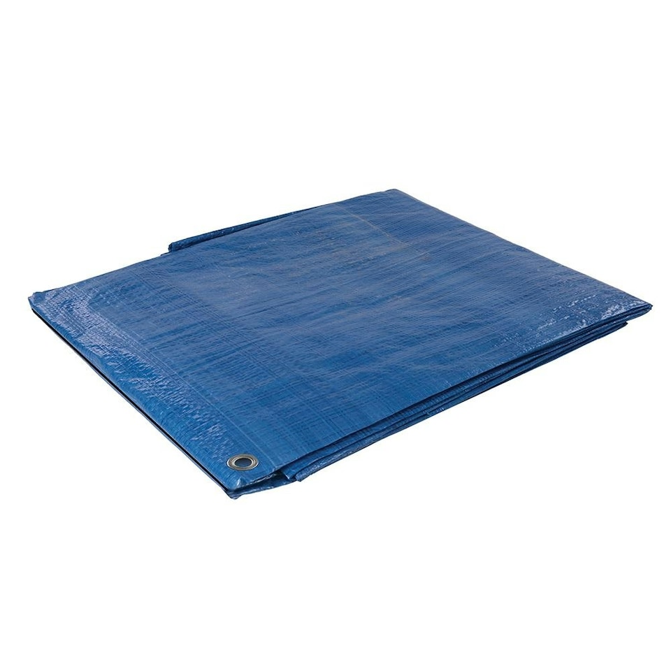 image 1 of Silverline - Tarpaulin - Cut 6.1 x 9m / Actual 5.85 x 8.9m Blue