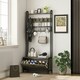 image 10 of HOMCOM Industrial Hall Tree Coat Rack Stand with Shoe Cabinet Brown | Black | 80W x 30D x 180H cm