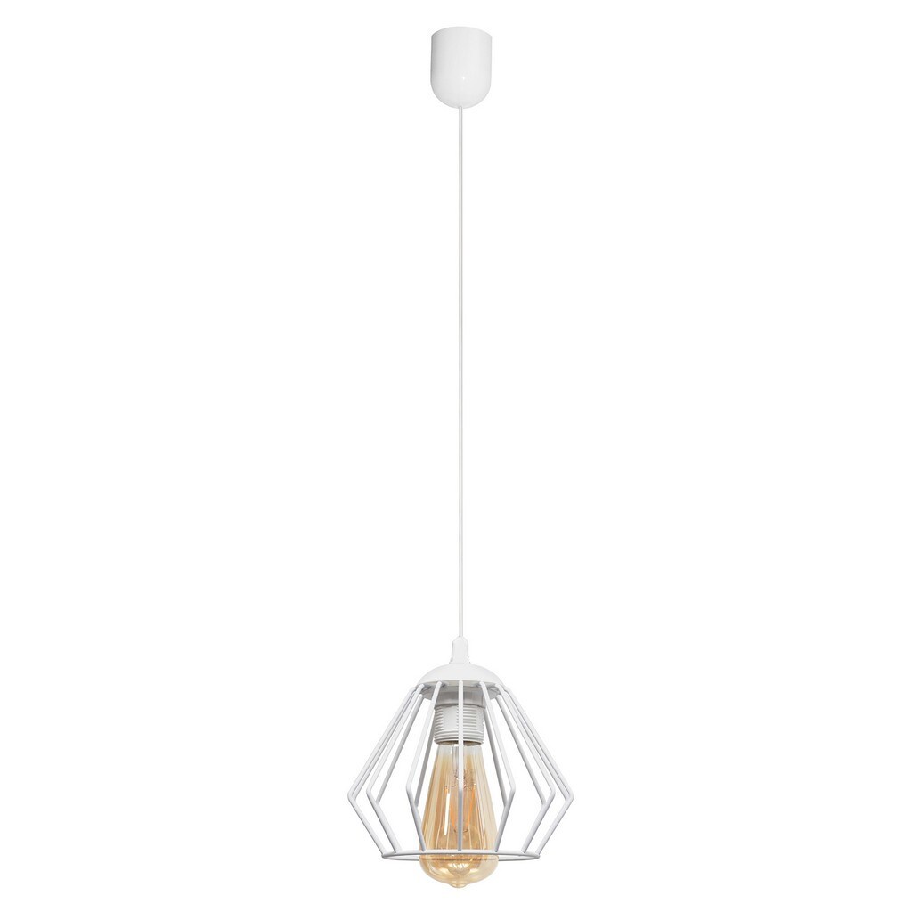 Netlighting Agat Wire Frame Pendant Ceiling Light White 18cm