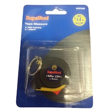 SupaTool Mini Keyring Tape Measure - Black - One Size