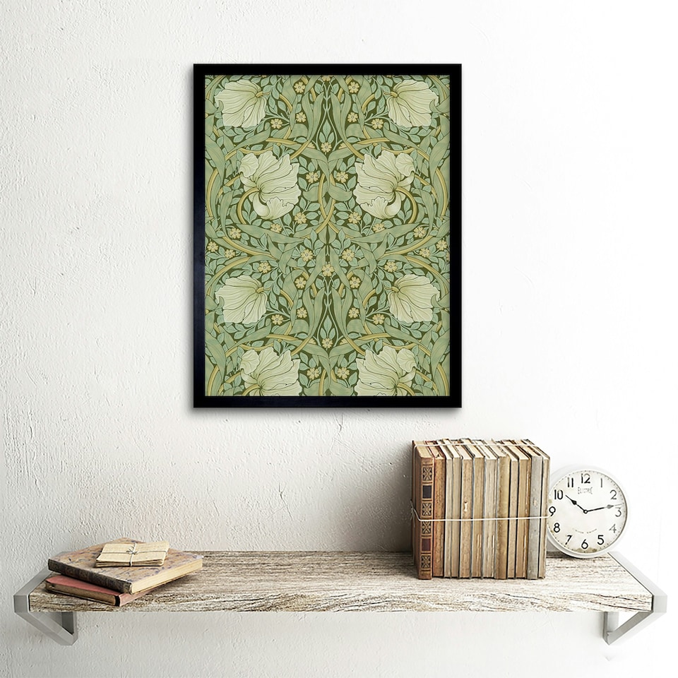 image 1 of William Morris Pimpernel Arts Craft Design 12x16" Framed Wall Art Print
