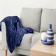 image 3 of Dakota Navy Blanket/Throw Blue