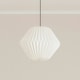 image 1 of ValueLights Astrid Geometric Origami Hexagon Paper Pleated Easy Fit Lamp Shade White