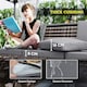 image 6 of Outsunny 7 Seater Rattan Garden Furniture Set with Glass Coffee Table Grey