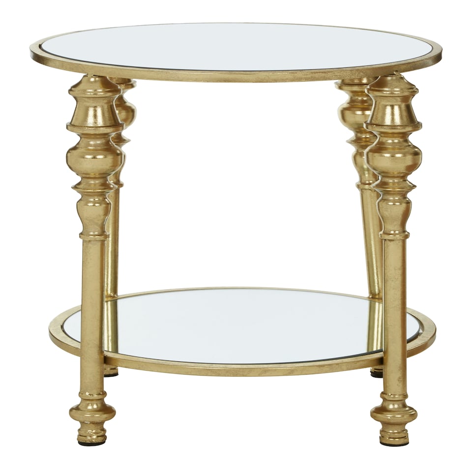 image 1 of Marcia 2 Tier Gold Finish Side Table Gold