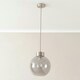 image 1 of ValueLights Bellamy Smoked Glass Globe Brushed Chrome Capped Ceiling Pendant Light Silver