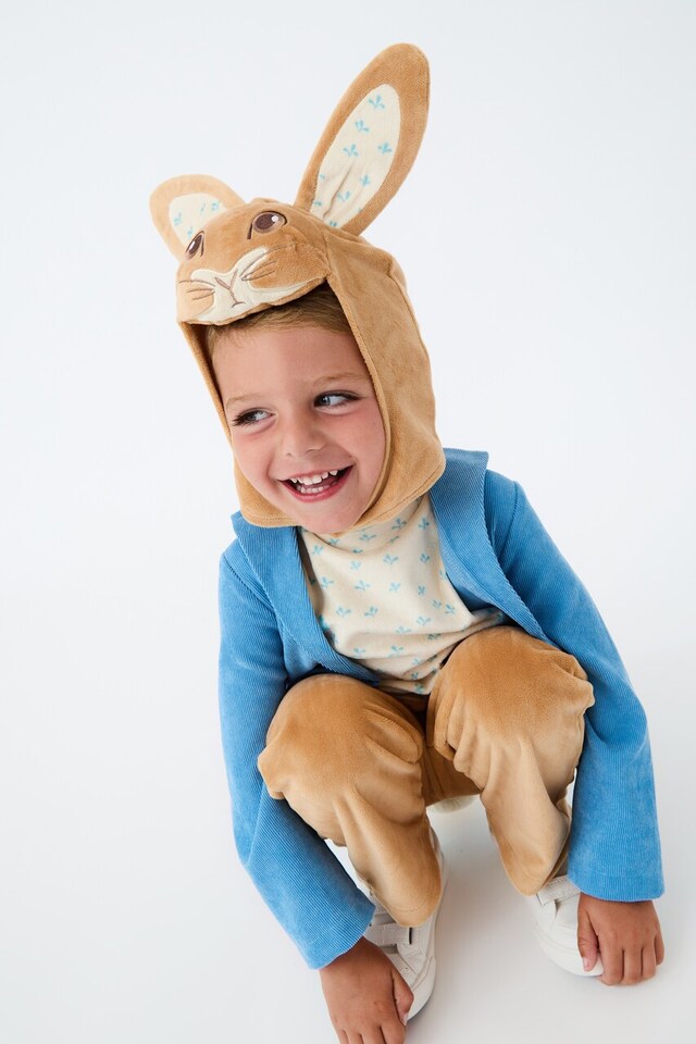image 1 of Officially Licensed Peter Rabbit Unisex Kids Full Suit Costume - World Book Day, Dress-Up, and Role Play - Ages 3-8 | Blue | Blue | 3-4 years