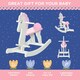 image 3 of HOMCOM Kids Ride-On Toy Rocking Horse w/ Handlebar, Foot Pedal - Pink