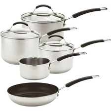 Meyer 5 Piece Stainless Steel Induction Non-Stick Pan Set