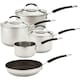 image 1 of Meyer 5 Piece Stainless Steel Induction Non-Stick Pan Set