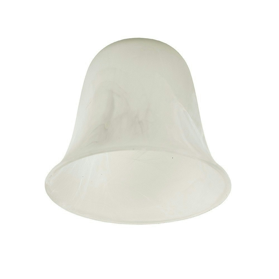 image 1 of ValueLights 3 Pack Marble Effect Bell Shaped White Frosted Glass Replacement Shades