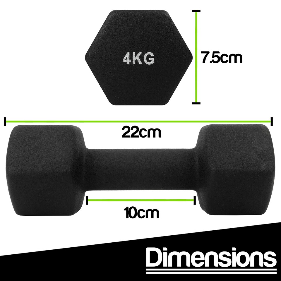 image 1 of Komodo 2x 4kg Neoprene Dumbbells