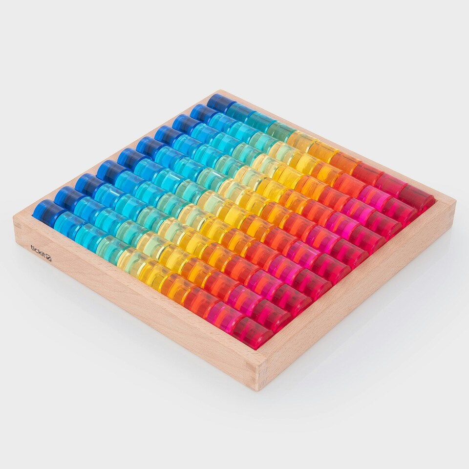 image 1 of Gem Circle Mirror Tray - Sensory Building Toys for Children