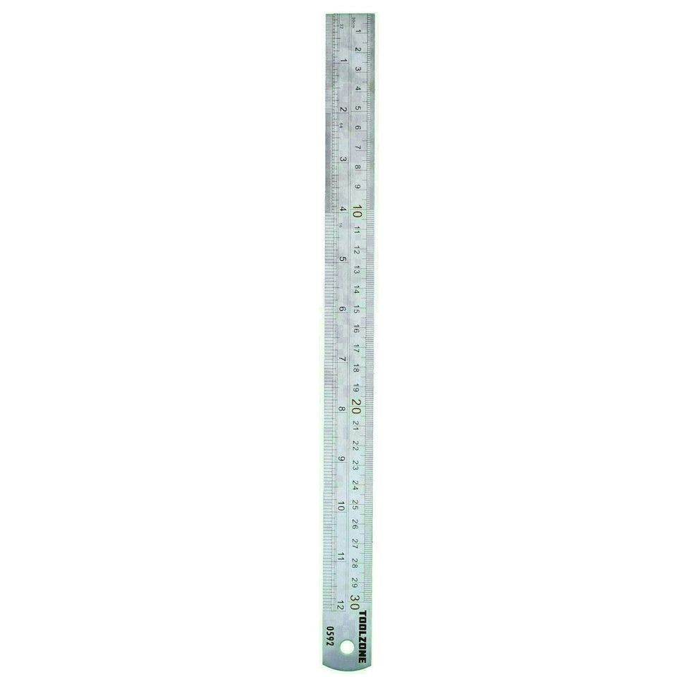 image 1 of Stainless Steel Ruler 12" 30cm Measuring Drawing Professional TE139