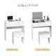 image 4 of HOMCOM Dressing Table Set with Flip-up Mirror Padded Stool Sliding Drawer White