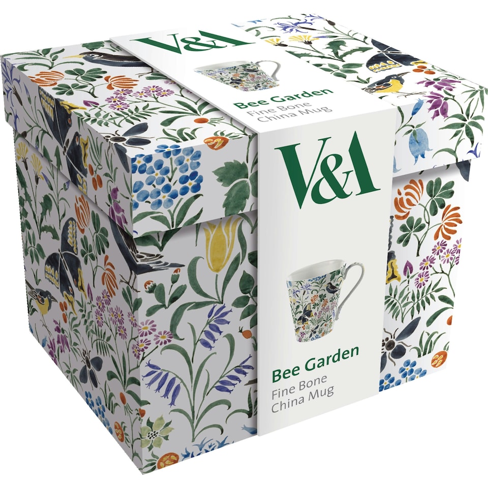image 1 of V&A Bee Garden Conical Mug White 450ml | Multi