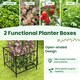 image 6 of COSTWAY Metal Garden Arbor Arch Trellis with 2 Side Planters