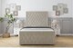 image 1 of Sloomy Monroe Cream Plush Bed Frame With Mattress With 50" Upholstered Headboard 4'6 Double