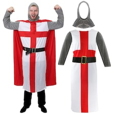Medieval Crusader St George Costume Red | L