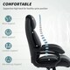 image 3 of HOMCOM PU Leather Office Chair with Spring Padding, Swivel Wheels, Black Black